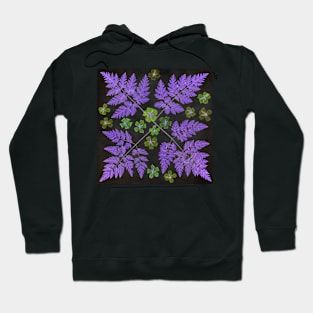 Geranium Petal and Wild Carrot Leaf Collage Hoodie